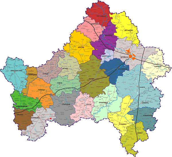 Брахлов на карте Брянской области